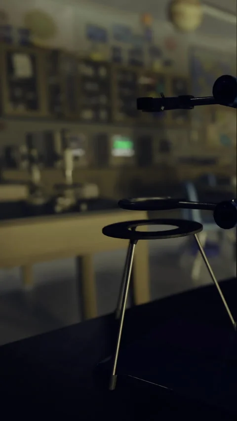 Empty laboratory with equipment and tables visible in the background Stock Footage 332231861