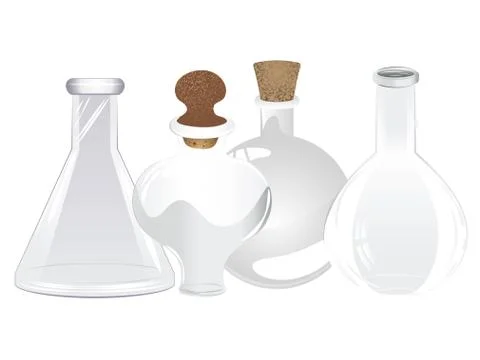 Empty laboratory flask Stock Illustration
