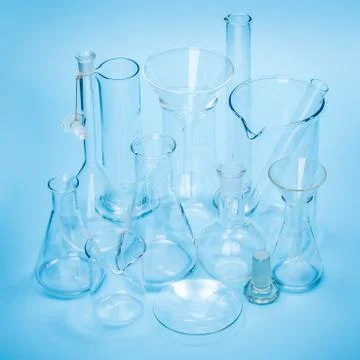 Empty laboratory glassware Stock Photos