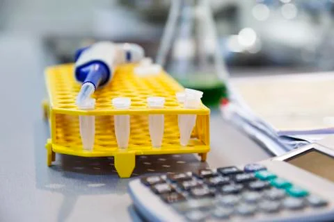 Empty laboratory tubes Stock Photos