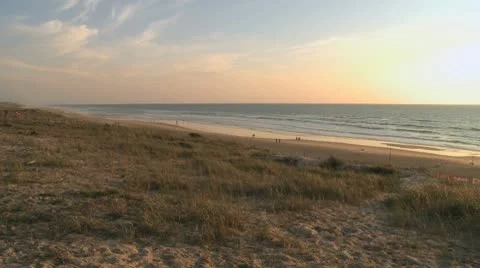 Empty lacanau beach 1 - Atlantic Ocean Stock Footage 10052018