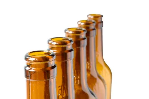 Empty lager beer bottles 스톡 사진