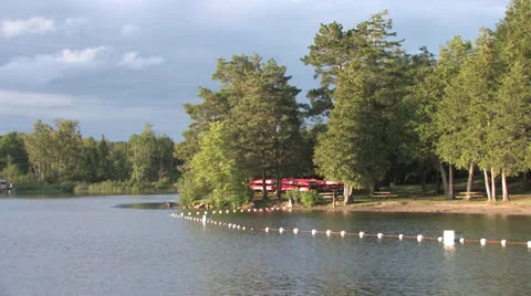 Empty Lake at Sunset Vídeo Stock 25395909