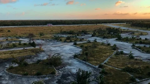 Empty landscape after the hurricane during the sunset in Cuba Stock Footage 114027694