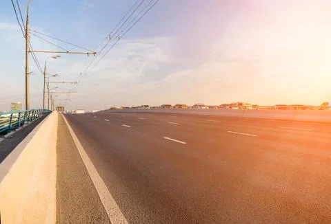 Empty lanes on highway Stock Photos