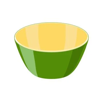 Empty Large bowl for salad or snacks isolated on white background. Kitchen Stock Illustration