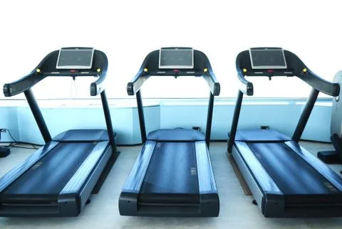 Empty large gym Stock Photos