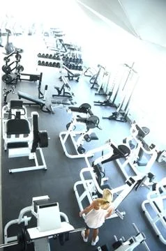 Empty large gym Stock Photos