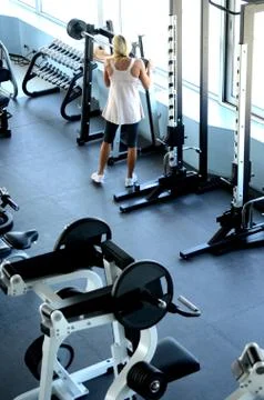 Empty large gym Stock Photos