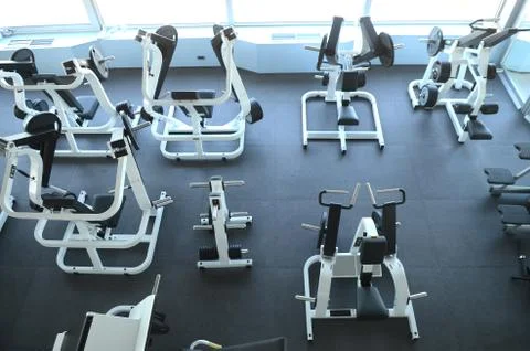 Empty large gym Stock Photos