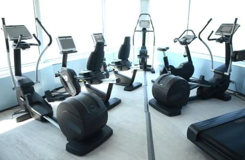 Empty large gym Stock Photos