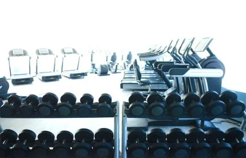 Empty large gym Stock Photos