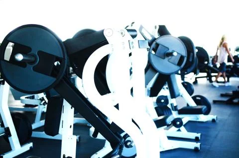 Empty large gym Stock Photos