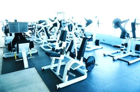 Empty large gym Stock Photos