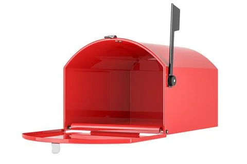 Empty Large Mailbox, red color. 3D rendering Empty Large Mailbox, red colo... Photos