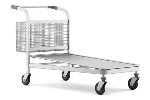 Empty large shopping cart isolated on white background. 3d illustration Stock Illustration
