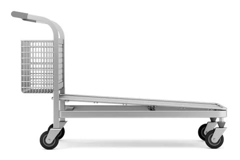Empty large shopping cart isolated on white background. 3d illustration. Stock Illustration