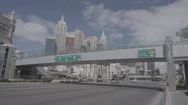 Empty Las Vegas Strip Intersection During Corona Virus Stock Footage
