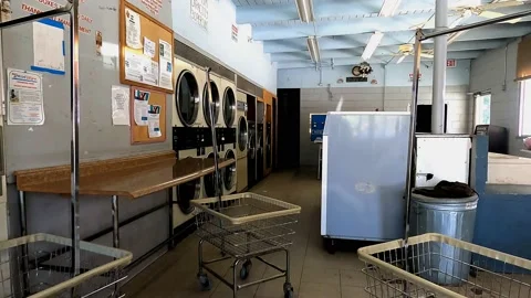 Empty Laundermat Video stock 150912770