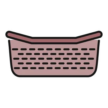 Empty laundry basket flat design icon illustration Stock Illustration