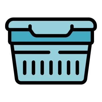 Empty laundry basket with handles for clothes washing Stock Illustration