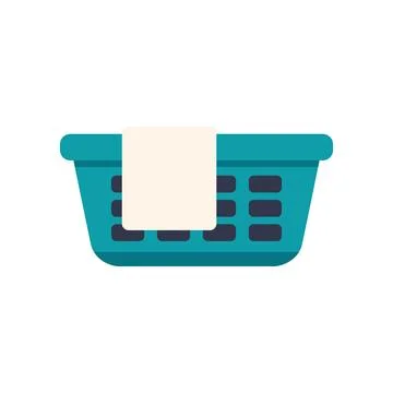 Empty laundry basket hanging white towel cleanliness domestic chore Stock Illustration