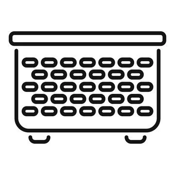 Empty laundry basket with holes standing on floor Stock Illustration