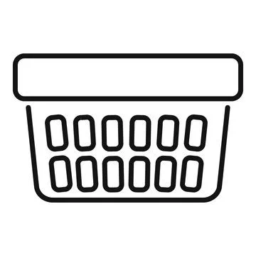 Empty laundry basket icon representing household chores Stock Illustration