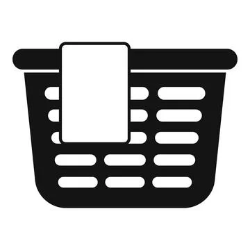 Empty laundry basket with paper tag hanging out Stock Illustration