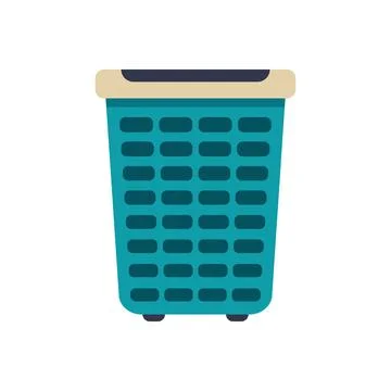 Empty laundry basket standing on white background Stock Illustration