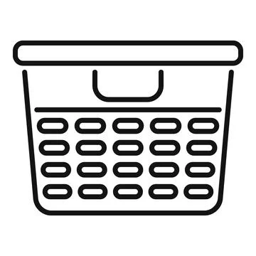 Empty laundry basket waiting for dirty clothes icon Stock Illustration