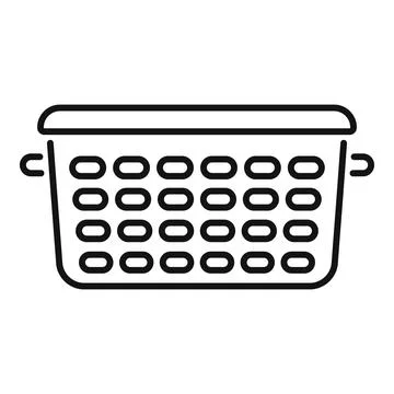 Empty laundry basket waiting for dirty clothes icon Stock Illustration