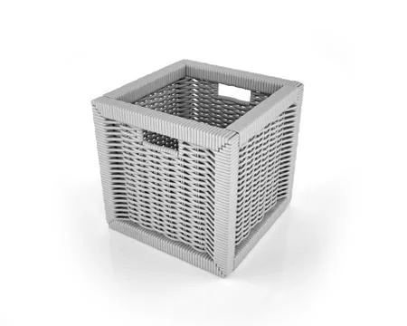 Empty Laundry Basket On White Background Stock Illustration