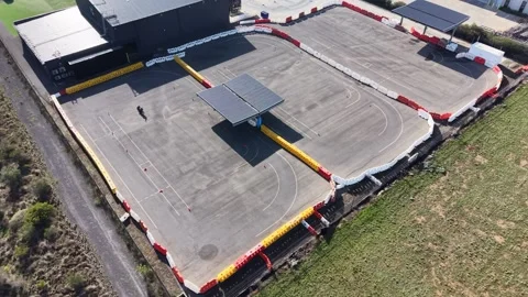 Empty learner drive area aerial view Stockbeeldmateriaal 339304433