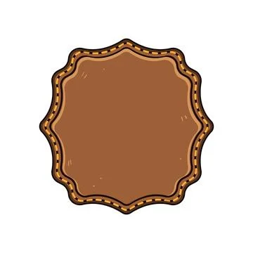 Empty leather label badge with stitching detail Stock Illustration