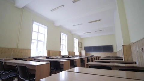 Empty Lecture Hall, Auditorium, Classroom At University, College Stock Footage 264160241