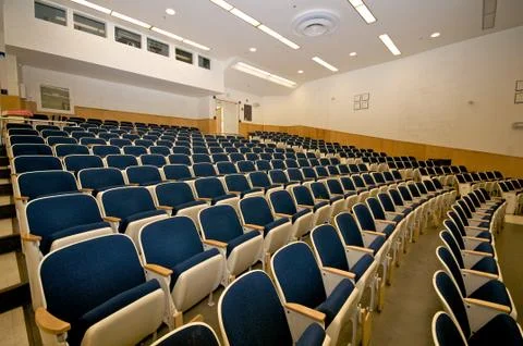 Empty lecture hall in college Stock Photos