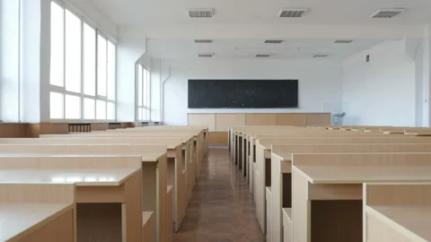 Empty Lecture Hall Before Lecture. Stock Footage 98854615