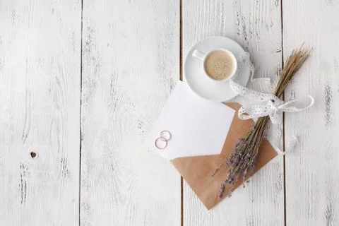 Empty letter with craft envelope Stock Photos