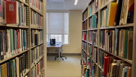 Empty library college campus 4k Quality video Video stock 151021485