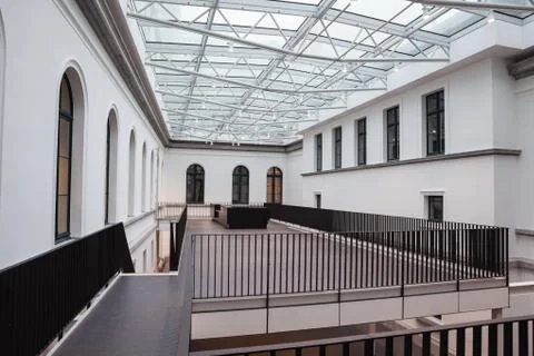 An empty library corridor Stock Photos