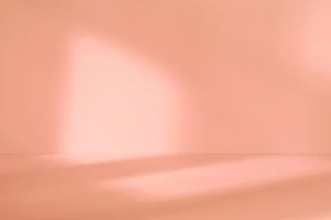 Empty light beige studio space with deep artistic shadow Stock Photos