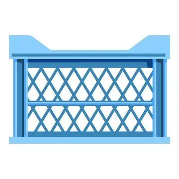 Empty light blue plastic storage crate with diamond pattern sides Stock Illustration