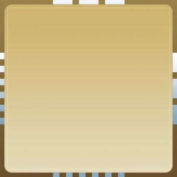 Empty Light Brown Square Frame On Striped Background Template Illustrazione stock