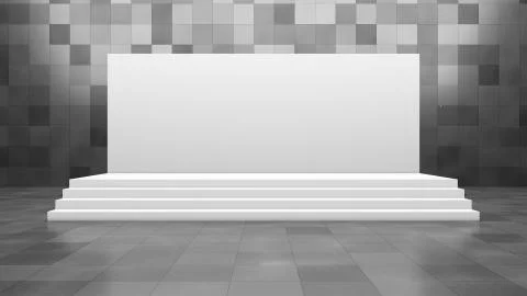 Empty light cinema screen. 3D Rendering Stock Illustration