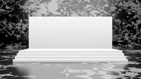 Empty light cinema screen. 3D Rendering Stock Illustration