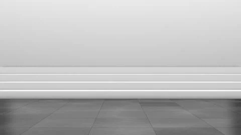 Empty light cinema screen in studio. 3D Rendering Illustrazione stock