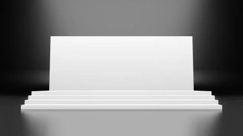 Empty light cinema screen in studio. 3D Rendering Stock Illustration