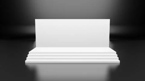 Empty light cinema screen in studio. 3D Rendering Stock Illustration