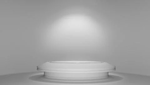 Empty light interior with circle table Stock Illustration